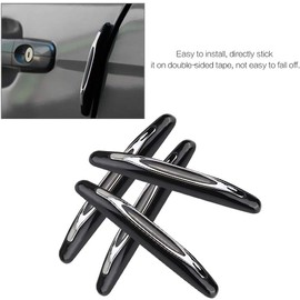 Yctze Protectores de Borde de Puerta de Coche Protector de Rayado Cubierta de moldura Tira de Parachoques de Esquina Protector de rasguño anticolisión Protector de moldura de moldura （4pcs）(Negro)