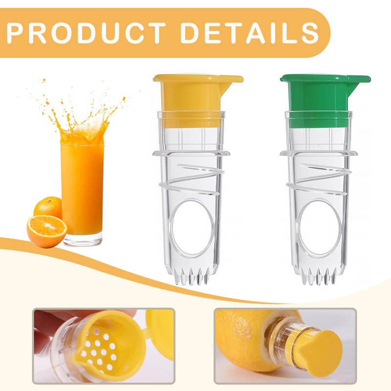 2 PCS Lemon Juicer Squeezer, Screw Top Lemon Squeezers, Manual