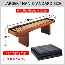 YDDS Waterproof Shuffleboard Table Cover for Shuffleboard Table 9ft Heavy Duty Leatherette Furniture Cover
