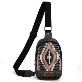 Montana West Aztec Crossbody Sling Bag for Women Western Fanny Pack Purse MBB-MW1316-2100BK