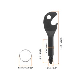 HARFINGTON 2set Portable Key Chain Screwdriver PH1 Phillips 2.6" Length CR-V Multifunction Mini Key Screw Driver Set with Key Ring for Daily Maintenance, Camping, Outdoor, Black