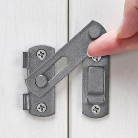 Wocoe 3 Packs Grey Barn Door Latches，2.75"x 2.02" Stainless Steel Flip Latch for Gate & Bi-fold Doors，Secure Sliding Door Lock，Versatile Use for Wine Cabinets,Closets,and More