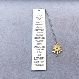 Inspirational Gifts Bookmarks for Girls Women Always Remember You are Braver Bookmark for Daughter Coworker Book Reader Lovers Gifts for Bookworm Encouragement Gift for Niece