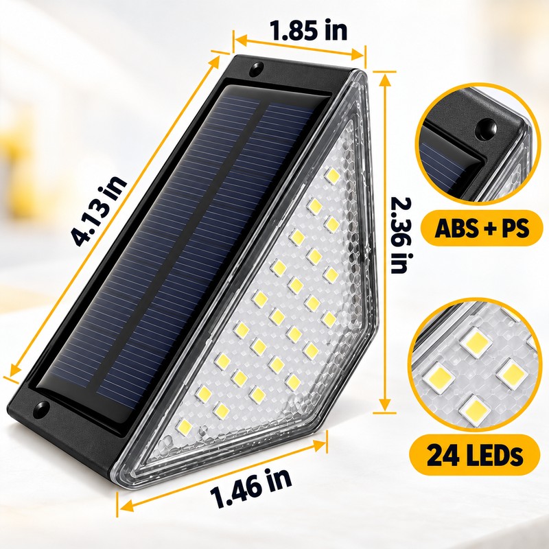 4-Pack Solar Stair Lights for Outdoor Steps – Warm White
