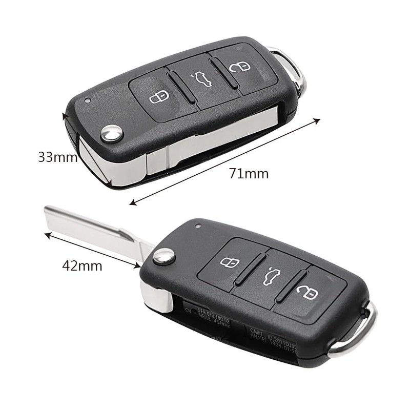 Kesiku 2pcs VW Key Shell Case for VW Polo Sharan