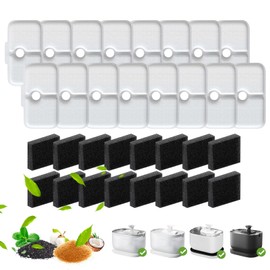 24 Pcs Cat Water Fountain Filters Compatible with PETLIBRO,12 Pack Cat Water Fountain Replacement Filters & 12 Pack Pre-Filter Sponges, Cat Fountain Filter for 2.5L/84oz PLWF005 & PLWF105 & PLWF115