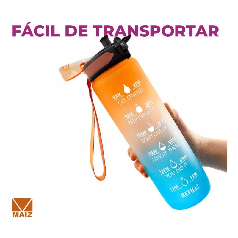 Maíz Vaso Motivacional Botella De Agua 1 Lt Escolar Gym