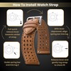 ALPINE Soft and Smooth Genuine Perforated Leather Watch Strap -