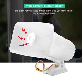 Horn Alarm Siren, VBESTLIFE 30 W 150 dB Wired Dual Tone Standalone Loud Burglar Alarm Speaker System Indoor/Outdoor Siren for Home Office Shop Security