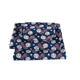 Linen Plus Sheet Set for Teen Boys Baseball Vintage Navy Blue Red White All Star League Flat Sheet Fitted Sheet and Pillow Cases Queen Size New