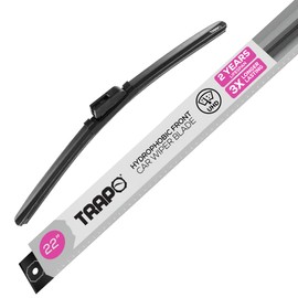 Trapo - 22” Hydrophobic Front Windshield Wiper Blade - Universal Fit for Most Vehicles - Durable & Silicone - Strong Water-Repellent Coating - Prevents Water Build-Up - Quick & Easy Install - 1 Blade