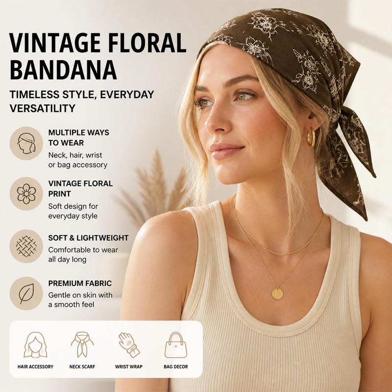 Head Scarf Hair Tie Set - Head Scarf - Silk