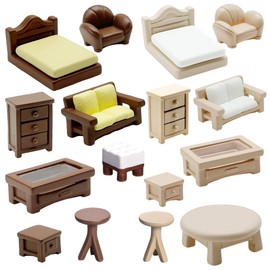 Cayway Pack of 16 Fairy Garden Accessories, Mini Chairs and Tables, Mini Furniture Accessories for Home Decoration, Fairy Garden, Micro Landscape Decoration