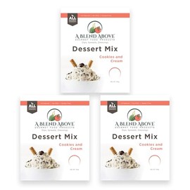 A Blend Above Cookies n Cream No-Bake Dessert Mix, 3 Pack, No-Bake Cheesecake, Fruit Dip, Dessert Mix, Bagel Topping, Frosting, Cheesecake Filling, Quick and Easy to Make, Makes 16 Ounces, Cream