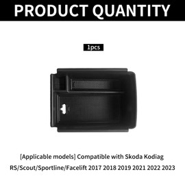 CHENBOOW Mittelkonsole Aufbewahrungsbox,Mittelarmlehne Handbremse Organizer,Mittelkonsole Organizer Tray,Mittelkonsole Armlehne Aufbewahrungsbox,Kompatibel mit Skoda Kodiaq 2017-2023/ Karoq 2017-2024