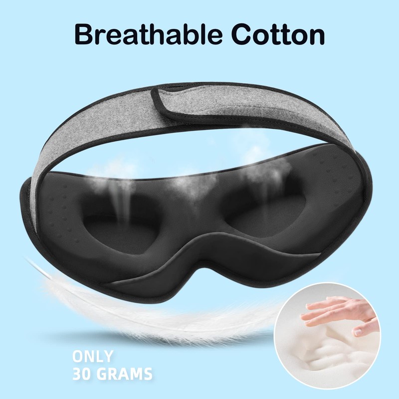 INNELO Cotton Sleeping Mask for Side Sleepers, Improved 3D Light