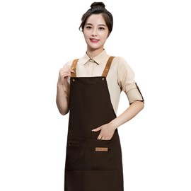 fogman Apron, Cafe Apron, Stylish, Cute, Men's, Women's, Waterproof, Oil-proof, Simple, Braun