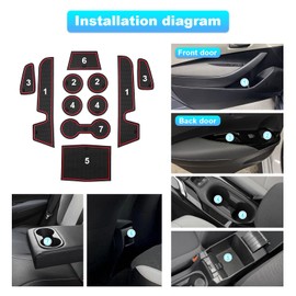 BIXUAN Corolla E210 Compatible with Toyota Corolla E210 2019-2023 2024 2025 Non-Slip Mats Centre Console Armrest Rubber Mats Drink Holder Mat Non-Slip Door Seam Mats Door Slot Mat Pack of 10