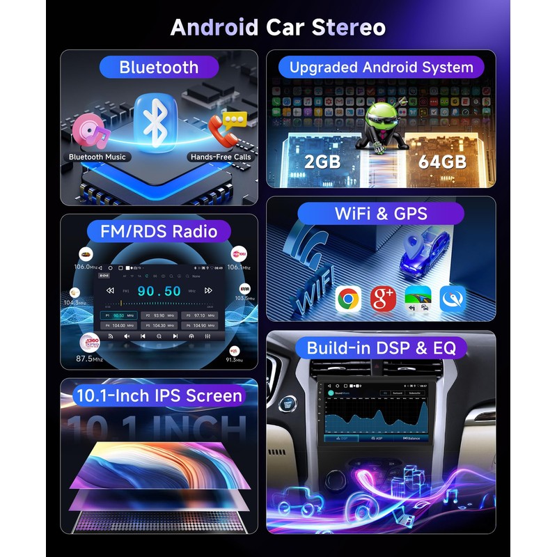 2G 64G Car Stereo Radio for Honda Civic 2001-2005, Wireless
