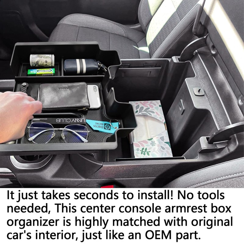 Full Size Center Console Organizer Tray Compatible with 2019-2022 Chevy