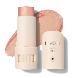 KYDA Mineral Color Balm, SPF 35, Buildable Shimmer Color for Lip and Cheek, Natural Shimmer Cream Blush Stick, Lightweight Blendable, Multiuse Makeup Balm, SHY