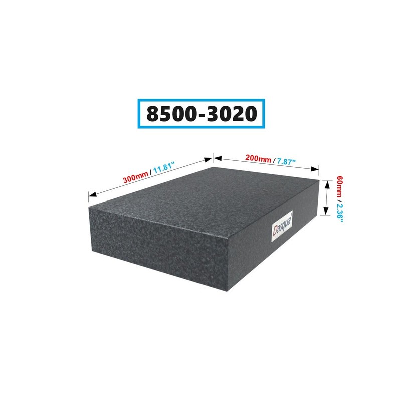 Dasqua 8500-3020 Grade A Granite Surface Plate, 300 x 200