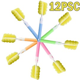12 Stück Schwamm Langen Griff Reiniger, Schwamm Sbürste, Flaschen Reinigung Sbürste, 360 Grad Ohne Toten Winkel Sauber Und Leicht Zu Zerlegen, Für Weingläser, Gläser, Wasserflaschen