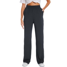 HOdo 32"/34"/36" Inseam Womens Tall Yoga Sweatpants Quick Dry Long Joggers Lounge Yoga Pants with Pockets-Dark Grey-34-L