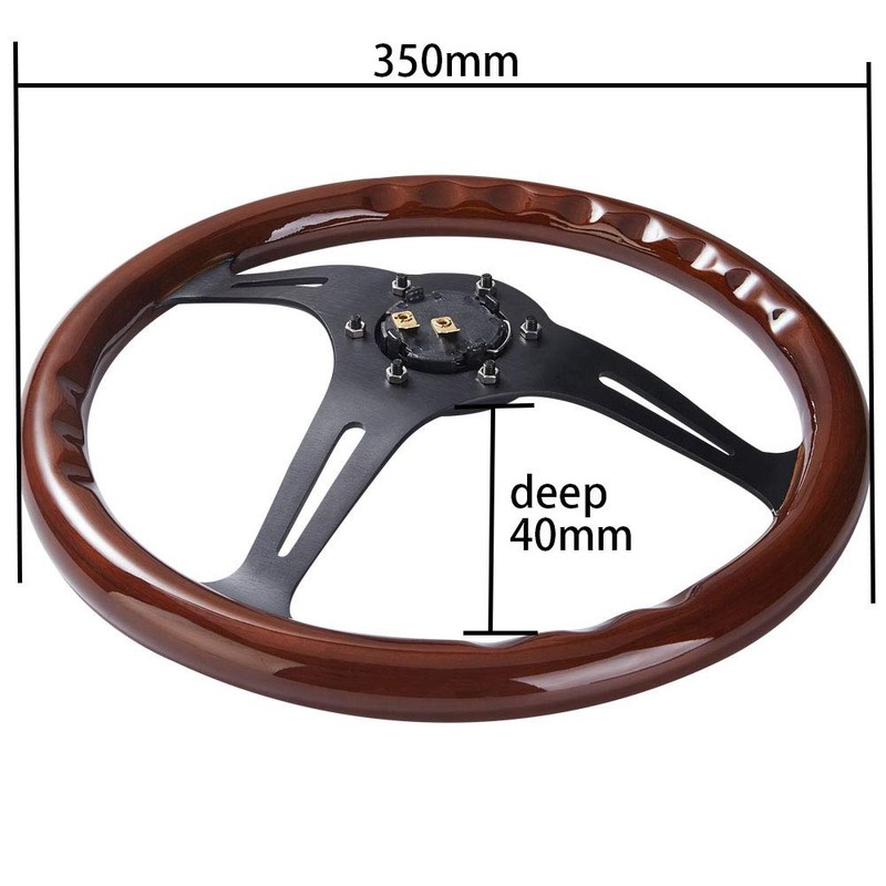 Universal 350mm 14" Grant Classic Nostalgia Style Wood Grain Steering