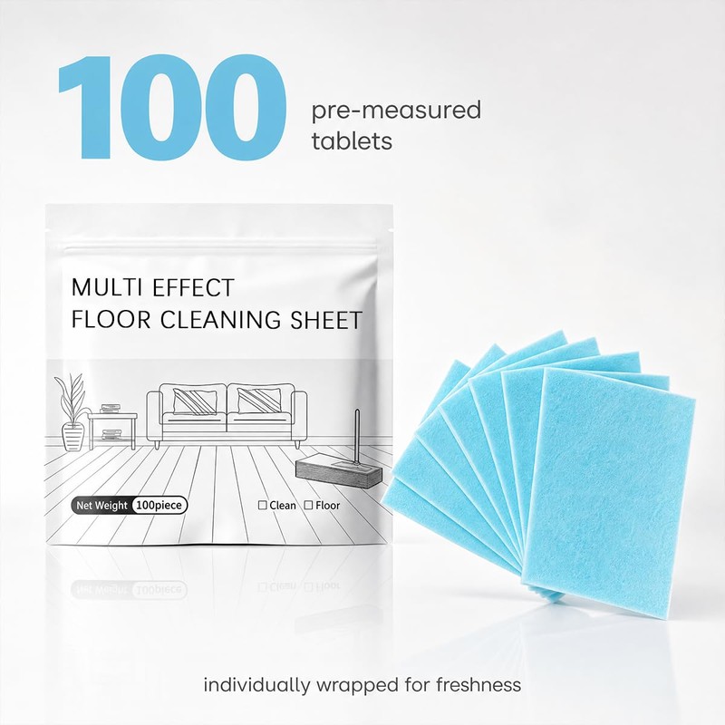 Multi-Surface Floor Cleaning Tablets, 100PCS Concentrated Floor Cleaner Tablets for