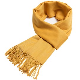 Large Soft Cashmere Feel Scarf Silky Pashmina Solid Colors Shawls Warm Wraps Gold