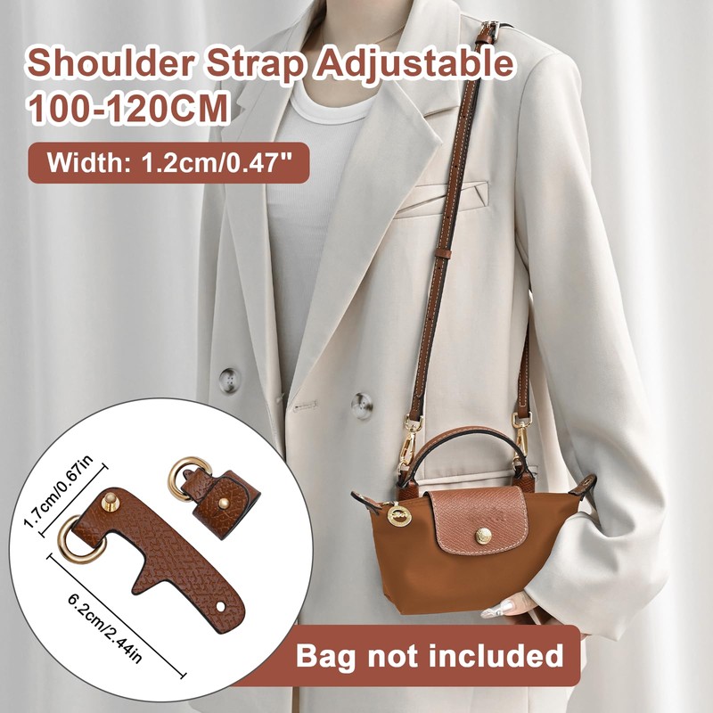 Leather Shoulder Strap for Mini Bag - Terracotta - Nude