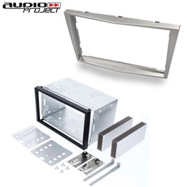 Audioproject A450 Car Radio Fascia Set Double DIN Compatible with Opel Corsa D Astra H Zafira B Tigra Antara Vivaro 2-DIN Metal Installation Bay Car Radio Faceplate Silver
