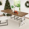 AMICLIBER Farmhouse Dining Table for 6 People, 70.8 Inch Rectangular