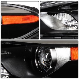 OCPTY Headlight assembly Pair Replacement for 2013-2016 for DODGE DART Black Housing Amber Corner Bulbs Not Included 68085141AL CH2502240
