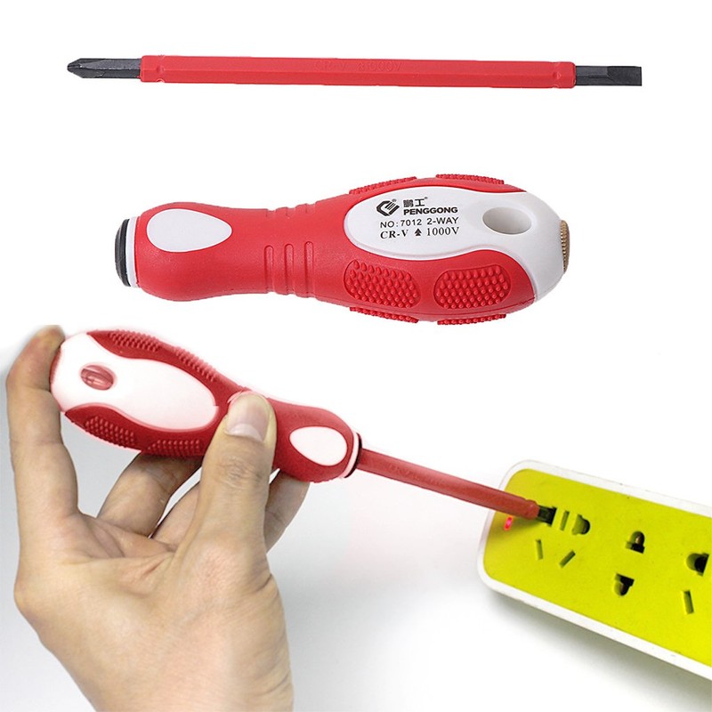 Buwei 2-In-1 Dual Head Screwdriver Electrical Tester Pen 1000V Voltage