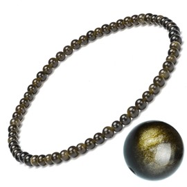 EUMENIDES Women's stone anklet, tiger's eye anklet, tourmaline, obsidian anklet, agate anklet, 9.45 inches, 6 mm/4 mm, 24 cm, Stone