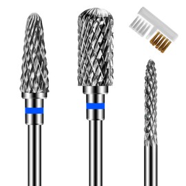 ANRUI Pack of 3 Nail Cutter Attachments, Tungsten Carbide Nail Cutter Bits for Removing Acrylic Nails, Gel Nails, Cuticles, 2.35 mm Universal Shank Size Cutter Attachments, Grinding Heads, Manicure,