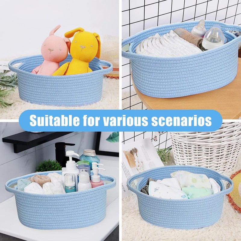 Hojalis Gift Basket, Woven Rope Basket with Cellophane Bags &