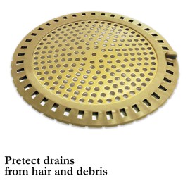 Huntonry Hair Drain Catcher, Shower Drain Hair Catcher, Shower Drain Strainer, Bathtub Drain Cover, Tub Drain Hair Catcher, Bathroom Sink Strainer, Bathroom Drain Protector, Flat, Round, Gold
