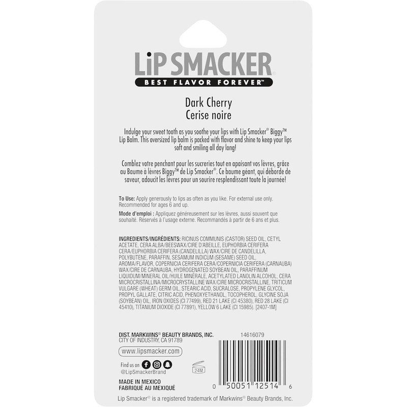 Lip Smacker Biggy Lip Balm Bálsamo Labial Gigante (DARK CHERRY)