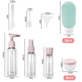 Newpop 11 Piece Travel Bottle Set, Travel Bottles for Filling Cosmetic Liquids, Leak-Proof Refillable Travel Container, Toiletries with Toiletry Bag for Shampoo, Cream, Conditioner, Lotion