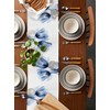 Floral Table Runner Blue Tulip Ray Flower Cotton Linen Table