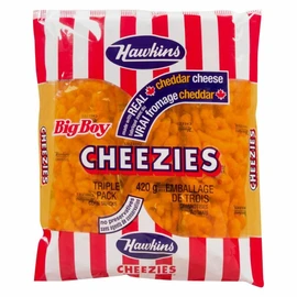 Hawkins Made with Real Cheddar Cheese Cheezies, Big Boy Triple Pack 420g, 14.8oz , Made in Canada
