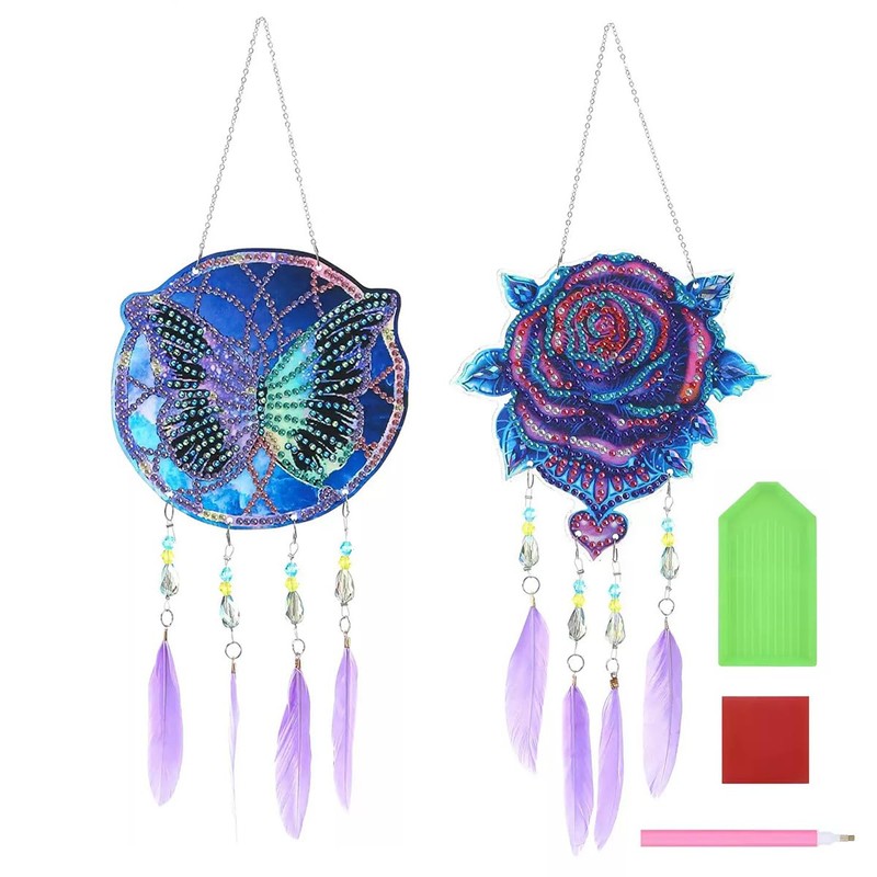 CENPEK 2 Pieces 5D DIY Diamond Paintings Dream Catcher DIY