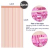 2 Pcs Rose Gold Metallic Tinsel Foil Fringe Curtains Backdrop,