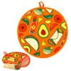 1 Pcs 12 Inch Tortilla Warmer Pouch,Orange Microwave Tortilla Warmer