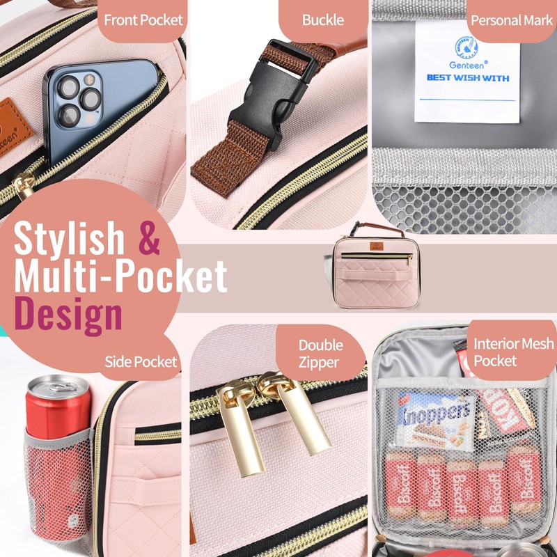 Genteen Lunch Box for Women Adults Girls - Insulated LunchBox