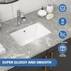 Couoko 18x12 Inch Undermount Bathroom Sink with Rectangular Bottom White