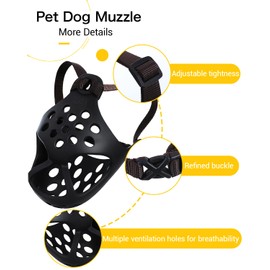 Short Snout Dog Muzzle for French Bulldogs & Pugs - Soft Breathable Anti-Biting, Adjustable Fit for Grooming, Walking, Training - Comfortable Snub-Nose Design for Small/Medium Dogs (Black, S)